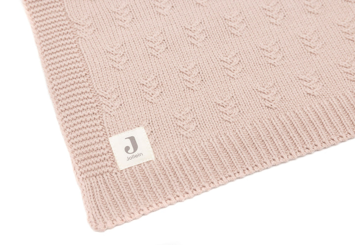 Jollein - Cradle Blanket - Grain Knit - Wild Rose - Mabel & Fox
