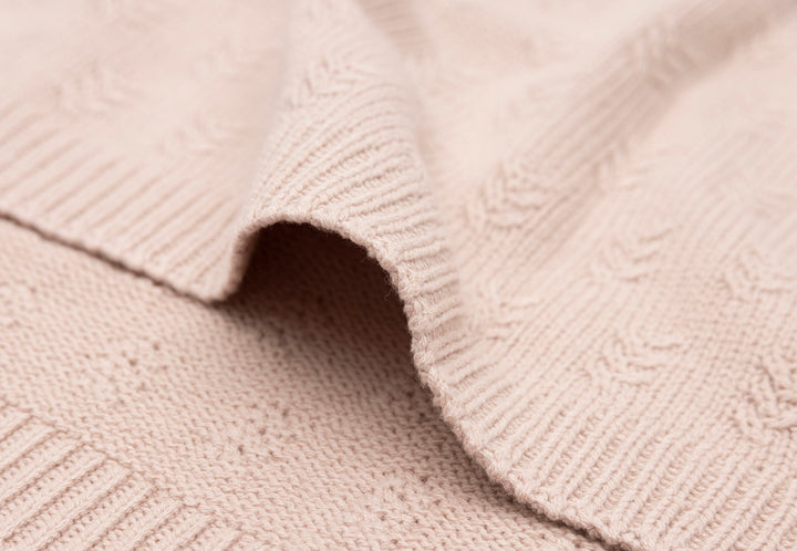 Jollein - Cradle Blanket - Grain Knit - Wild Rose - Mabel & Fox