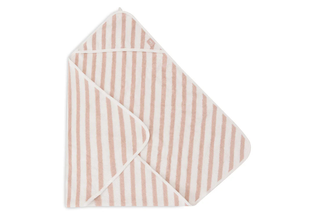 Jollein -  Baby Bath Cape - Stripe Terry Wild Rose