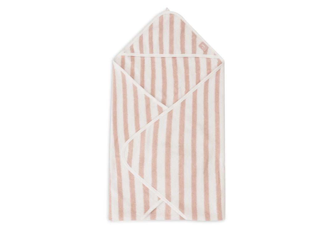 Jollein -  Baby Bath Cape - Stripe Terry Wild Rose