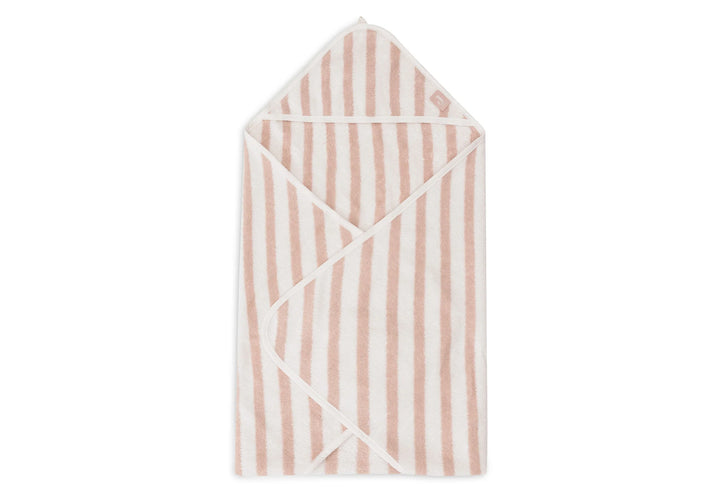 Jollein -  Baby Bath Cape - Stripe Terry Wild Rose