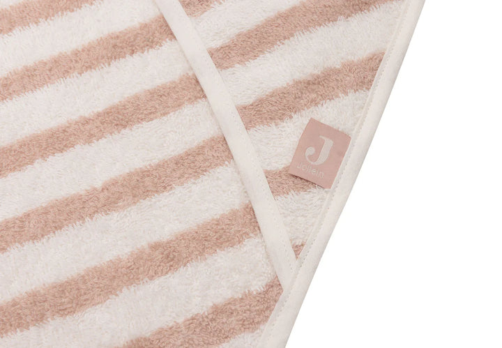 Jollein -  Baby Bath Cape - Stripe Terry Wild Rose