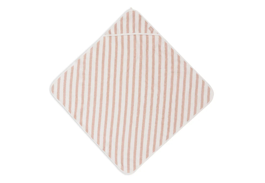 Jollein -  Baby Bath Cape - Stripe Terry Wild Rose