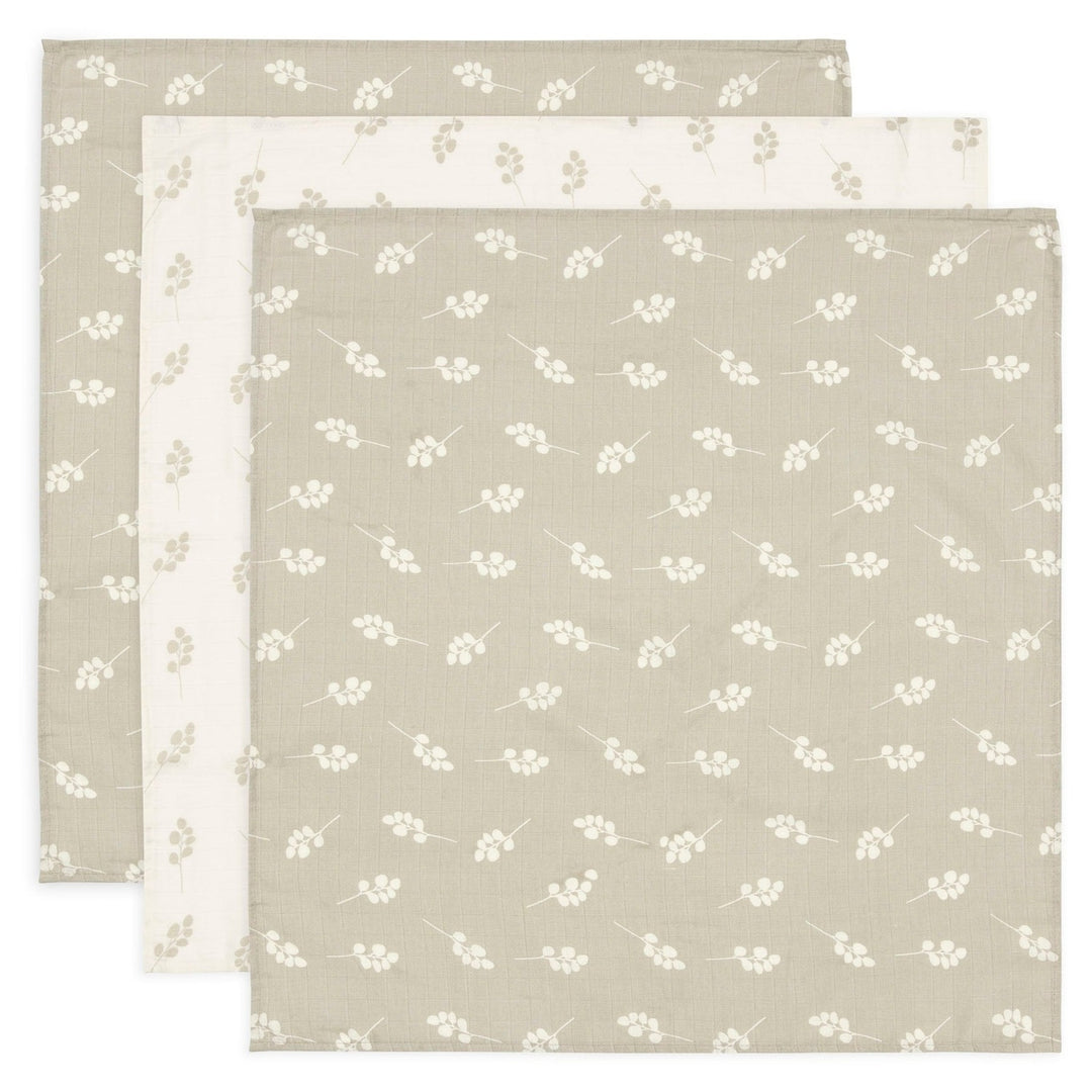 Jollein - Muslin Cloth - 70 x 70cm - Twig Olive Green (3 Pack)