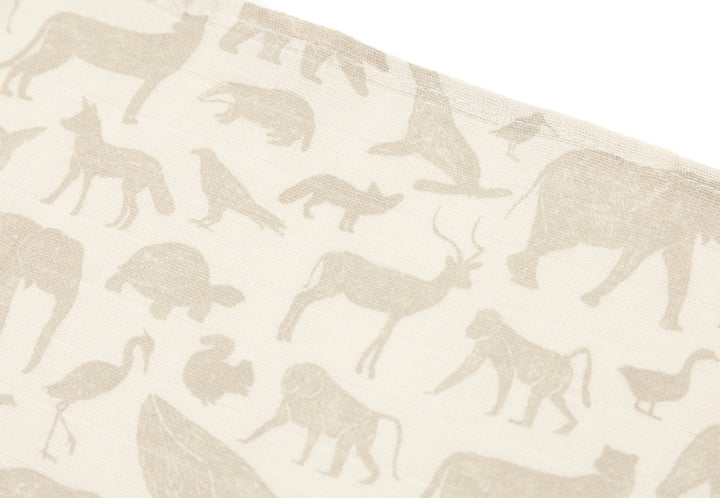 Jollein - Muslin Cloth - 70 x 70cm - Animals Nougat (3 Pack)