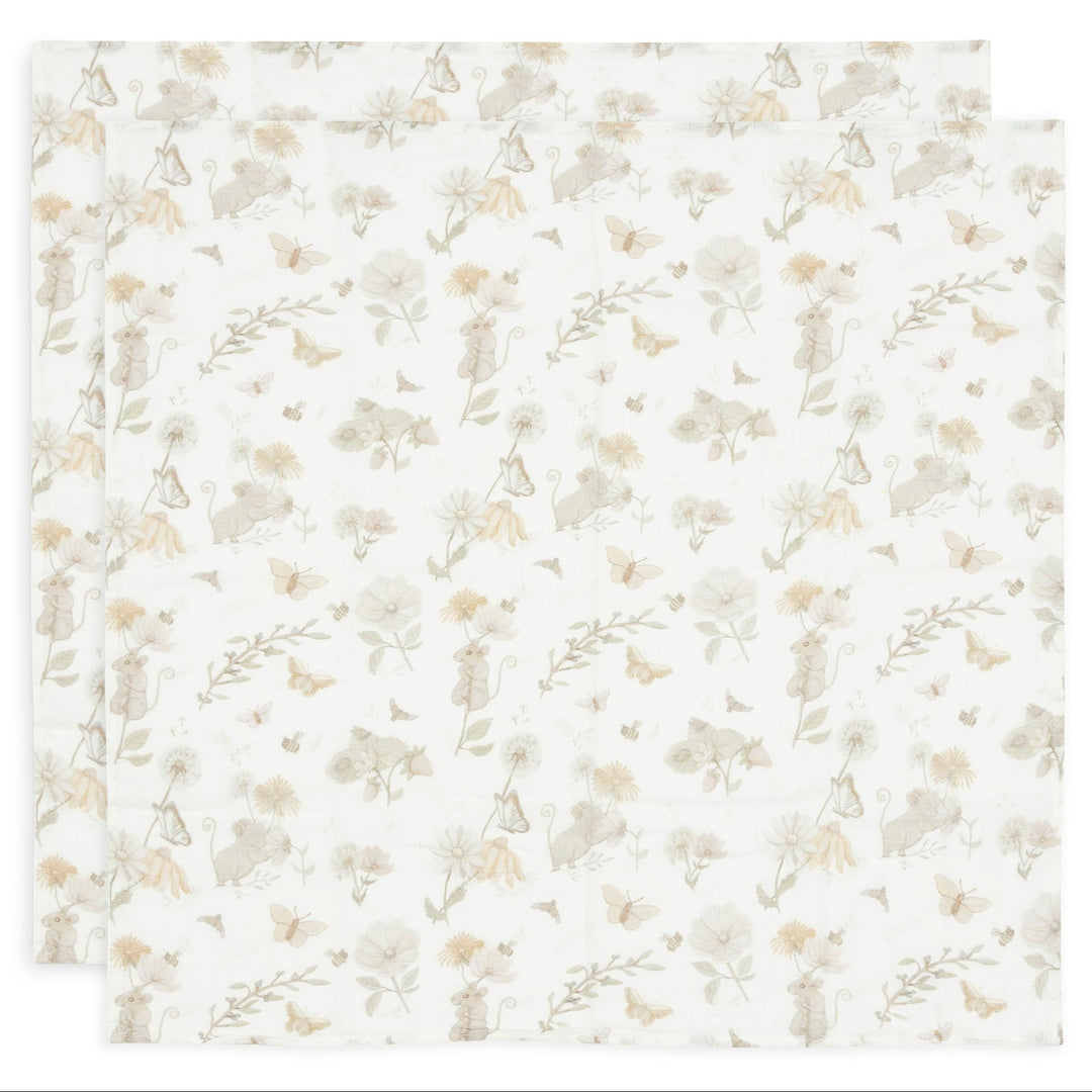 Jollein - Muslin Cloth - 70 x 70cm - Dreamy Mouse (2 Pack)