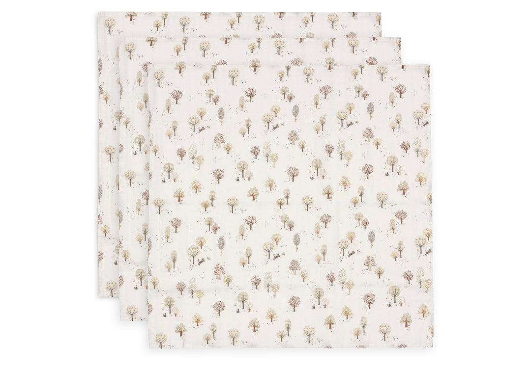 Jollein - Cloth Muslin - 70x70cm - Tiny Park  (3 pack)