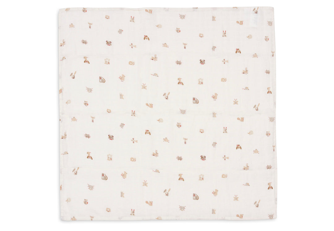 Jollein -  Cloth Muslin - 70x70cm - Animal Friends -(3 pack)