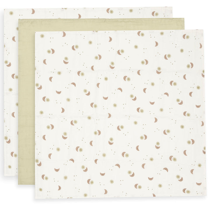 Jollein – Muslin Cloth 70 x 70cm – Over the Moon (3 Pack)