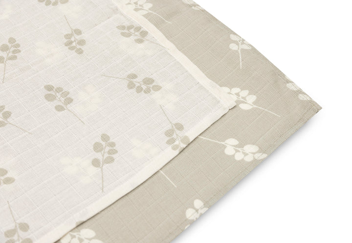 Jollein - Swaddle Muslin 115 x 115cm - Twig Olive Green  (2 Pack)