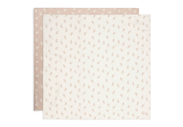 Jollein - Swaddle Muslin 115 x 115cm - Twig Wild Rose  (2 Pack)