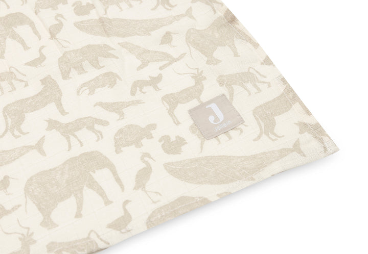 Jollein - Swaddle Muslin 115 x 115cm - Animals Nougat (2 Pack)