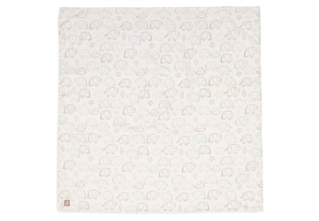 Jollein - Swaddle Muslin - 115x115cm - Elephant Tales - ( 2 pack )