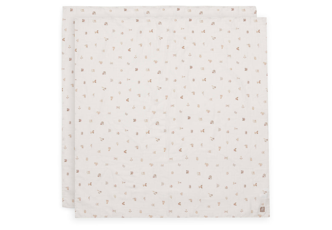 Jollein -  Swaddle Muslin - 115x115cm - Animal Friends - (2 pack)