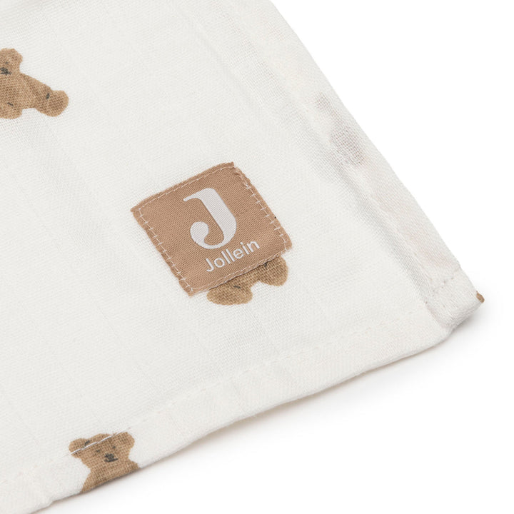 Jollein - Cloth Muslin 115x115cm - Mini Teddy Bear (2 Pack)