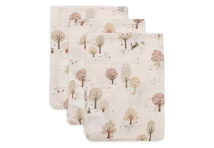 Jollein - Washcloth Muslin - 15x20cm - Tiny Park  (3 pack)