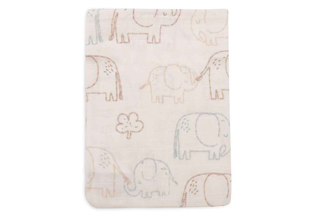 Jollein - Washcloth Muslin 15x20cm - Elephant Tales - ( 3 Pack )