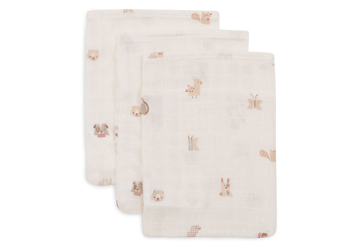 Jollein - Washcloth Muslin - 15x20cm - Animal  Friends