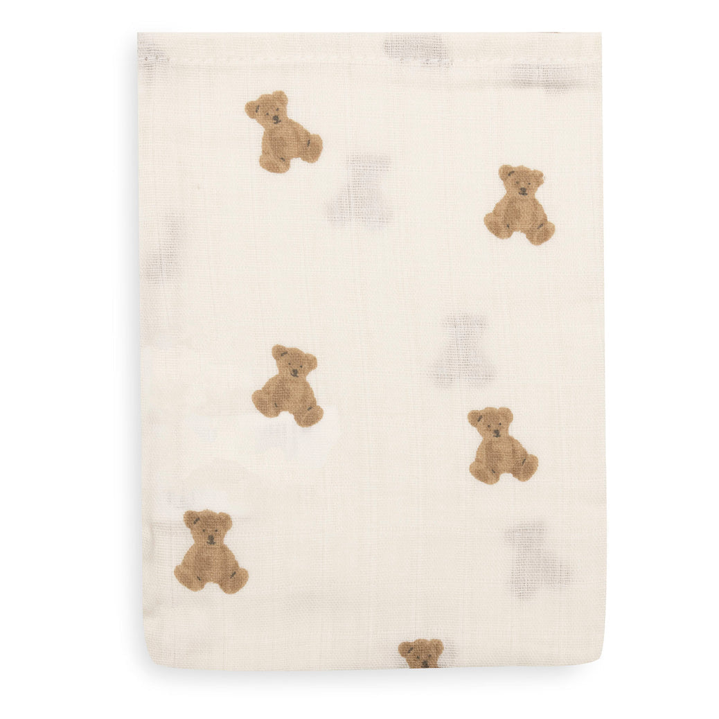 Jollein - Washcloth Muslin 15x20cm - Mini Teddy Bear (3 Pack)