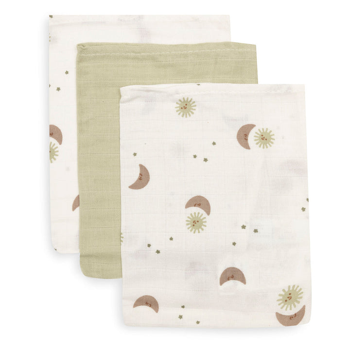 Jollein – Muslin Washcloths 15 x 20cm – Over the Moon (3 Pack)