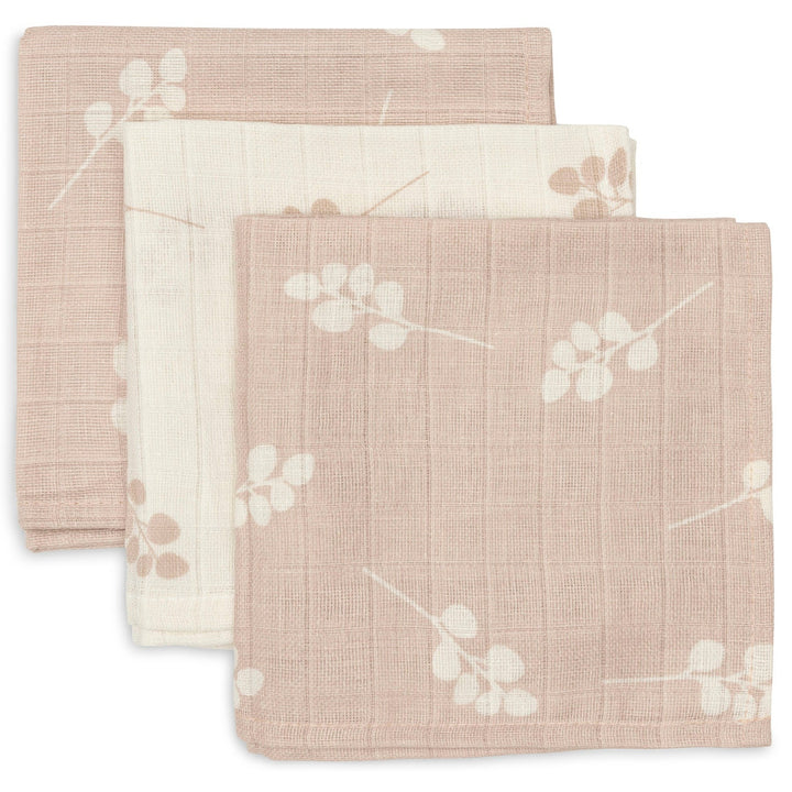 Jollein - Muslin Mouth Cloth 31 x 31cm - Twig Wild Rose (3 Pack)