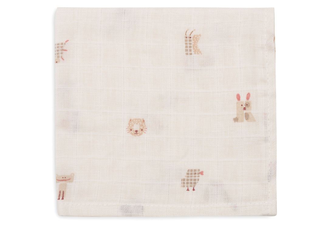 Jollein - Mouth Cloth Muslin 31x31cm - Animal Friends - 3 Pack
