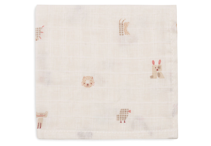 Jollein - Mouth Cloth Muslin 31x31cm - Animal Friends - 3 Pack