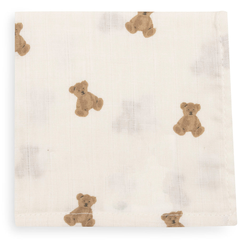 Jollein - Mouth Cloth Muslin 31x31cm - Mini Teddy Bear (3 Pack)