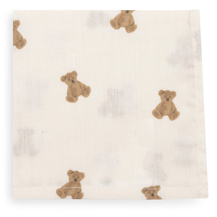 Jollein - Mouth Cloth Muslin 31x31cm - Mini Teddy Bear (3 Pack)