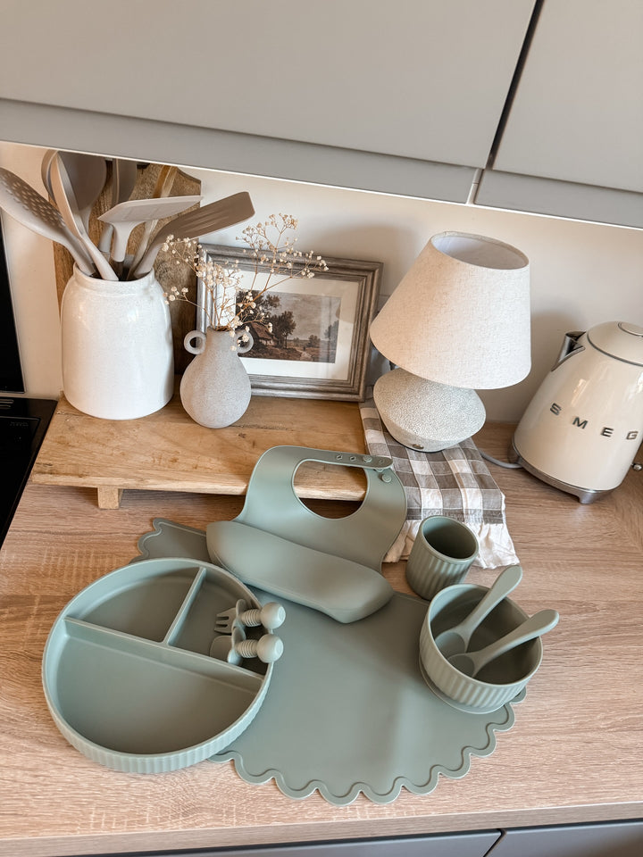 Mabel & Fox - Complete Silicone Tableware Set - Sage (7 Pcs)