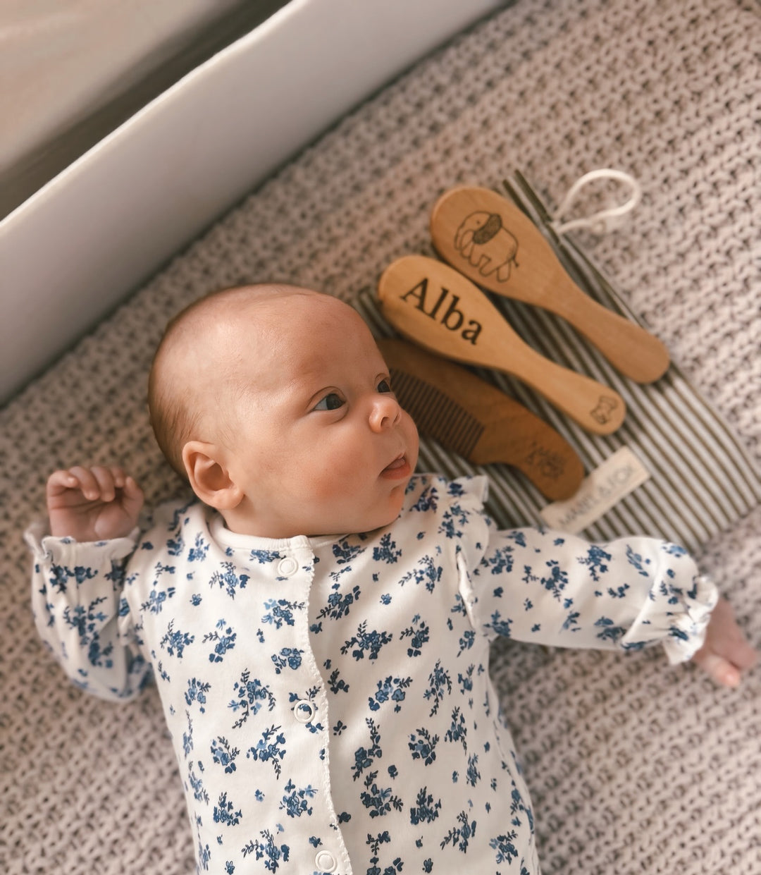 Mabel & Fox - Personalised Wooden Brush Set - Safari - Elephant
