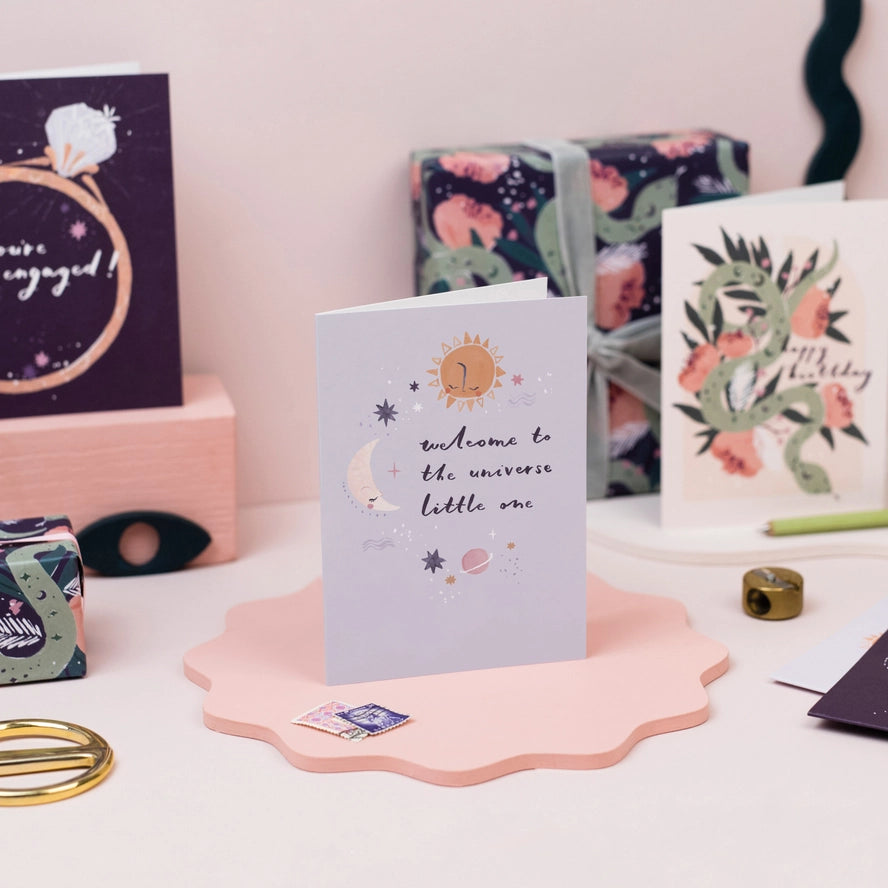 Sister Paper Co. - Greeting Card - Universe New Baby - Mabel & Fox