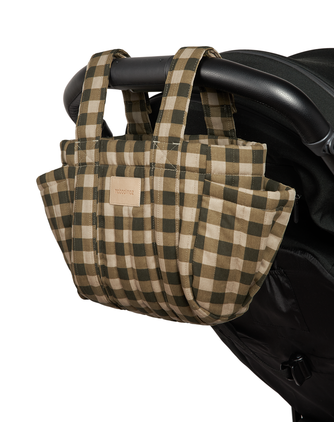 Nobodinoz- Hyde Park Stroller Organiser- Green Checks