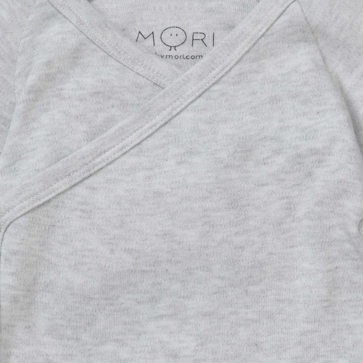 Baby Mori -Long Sleeve Kimono bodysuit - Grey