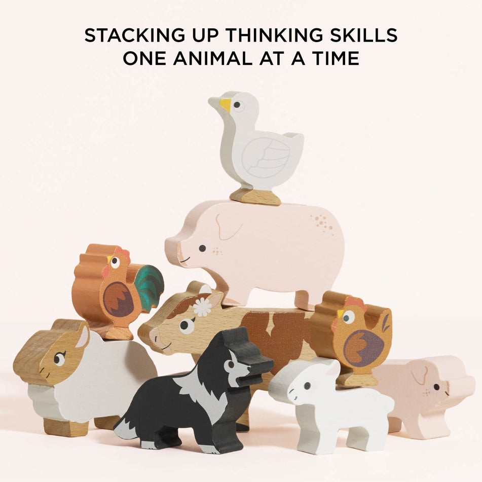 Le Toy Van – Stacking Toy – Farmyard Animals & Bag - Mabel & Fox
