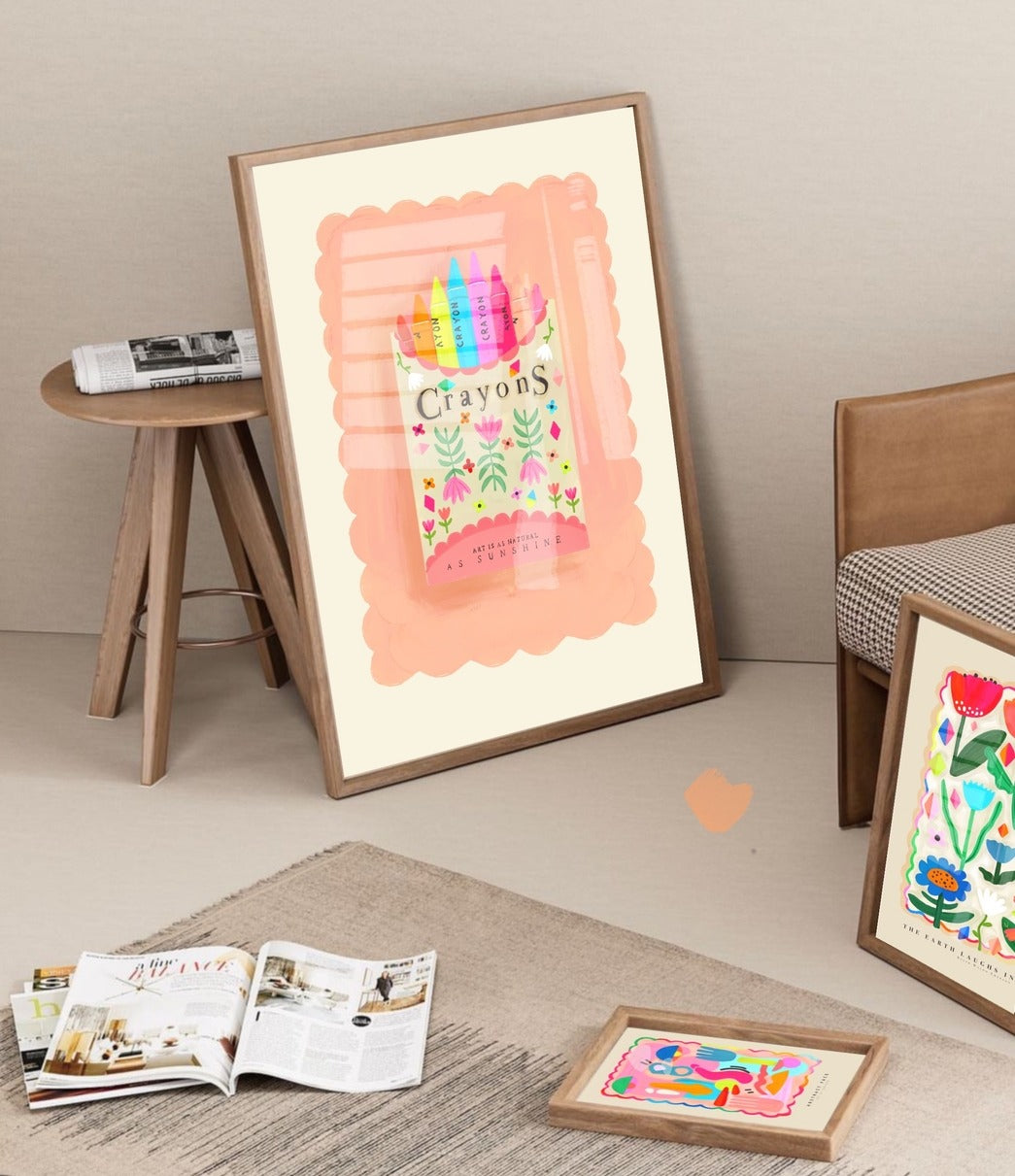 Kate Fox Design - Art Print - Crayon Print - A5