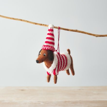 Gainsborough Giftware - Hanging Dog Stripy Jumper & Hat - Mabel & Fox