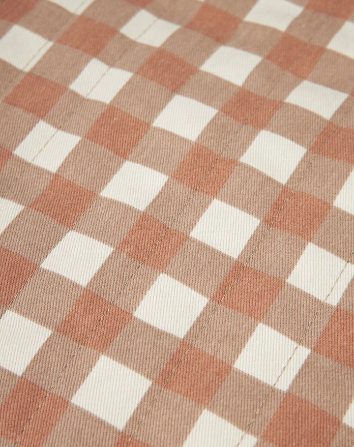 Nobodinoz- Hyde Park - Universal Stroller Pad- Terracotta Checks