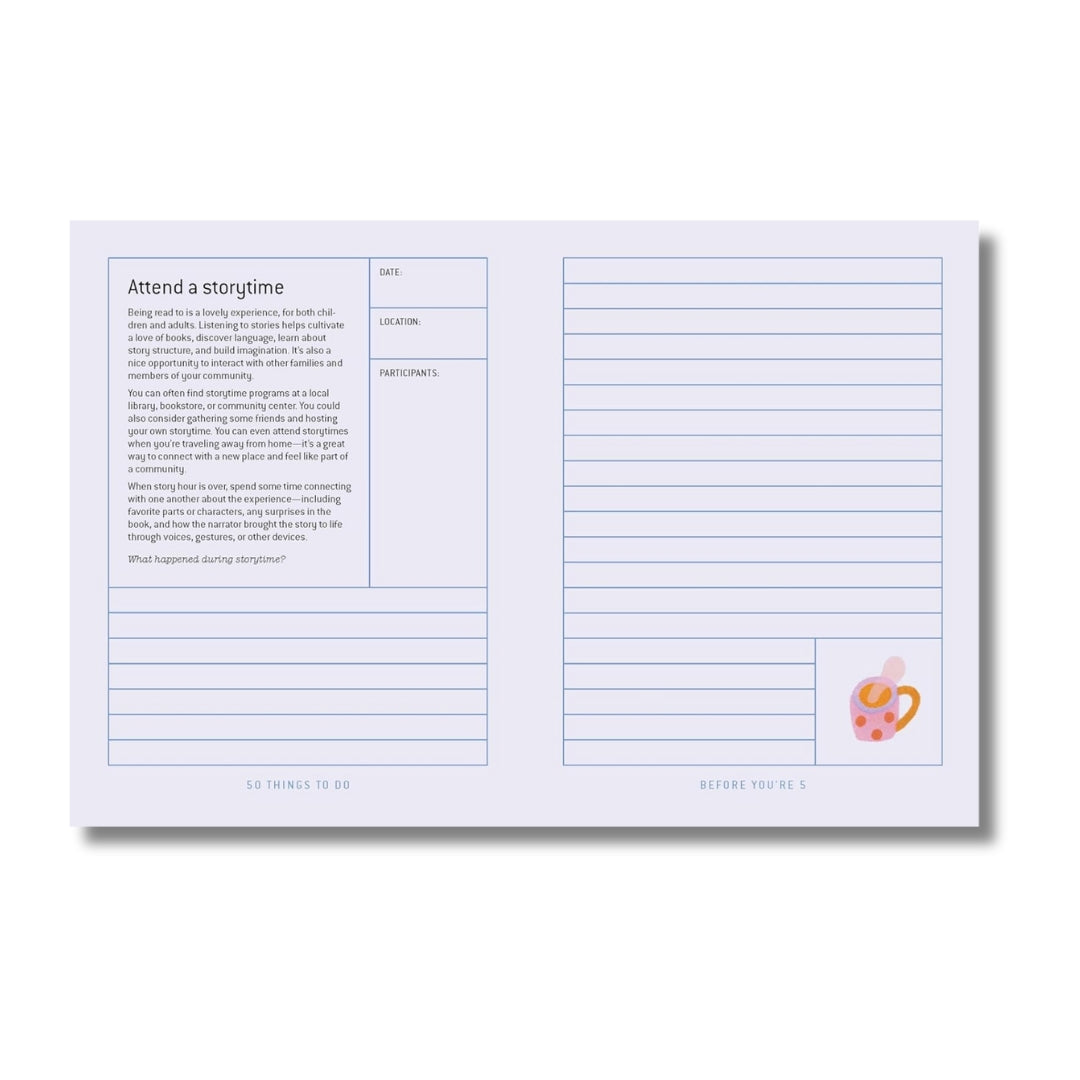 50 Things to Do Before You're 5 Journal