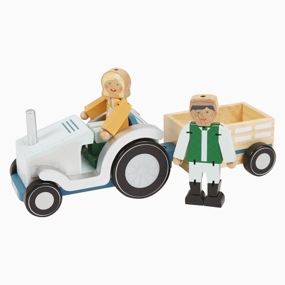Great Little Trading Co. – Wooden Tractor Toy & Farmers Set
