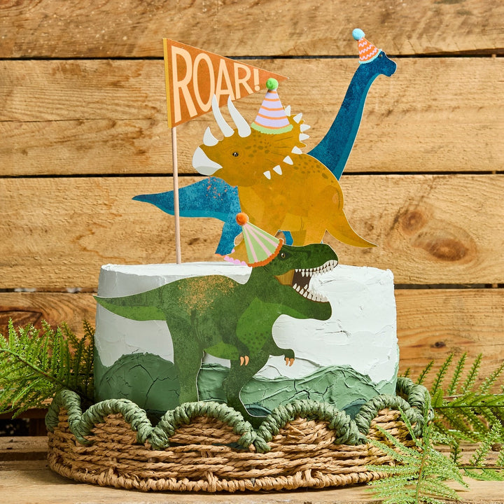 HootyBalloo By Green Club - Dinosaur Cake Topper Set