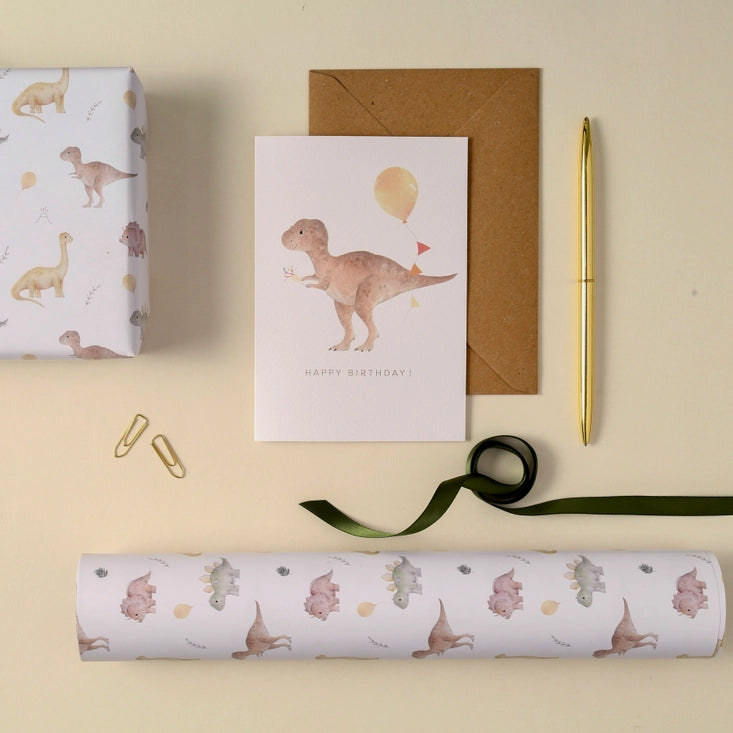 Little Roglets - Birthday Card - Dinosaur T-Rex - Mabel & Fox