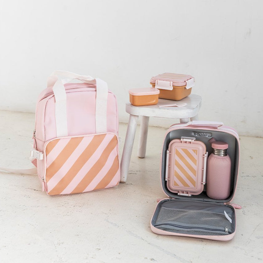 Tutete - Large Lunch Box - Pink Stripes - Mabel & Fox