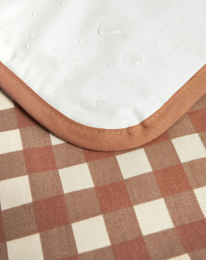 Nobodinoz-Hyde Park Waterproof Changing Pad- Terracotta Checks