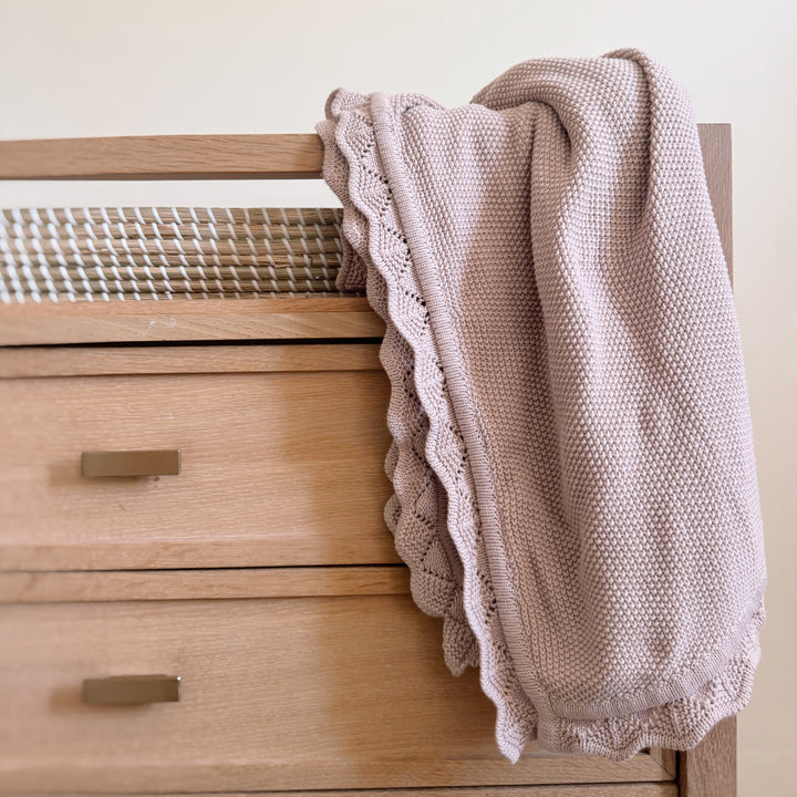 Mabel & Fox - Knitted Baby Blanket - Dusty Lilac
