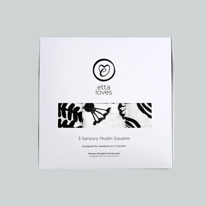 Etta Loves UK - Sensory Muslin - Plant Print (3 Pack)
