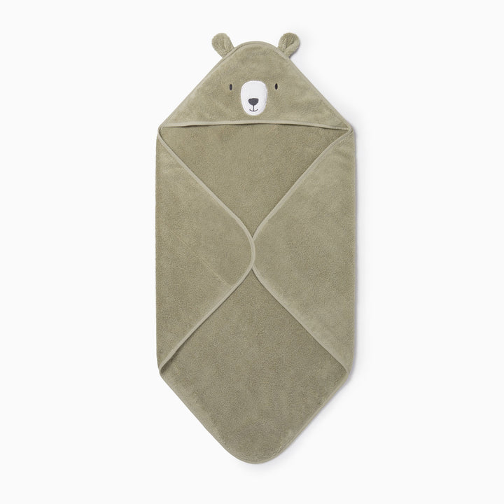 Baby Mori- Hooded Baby Bath Towel-Bear Taupe