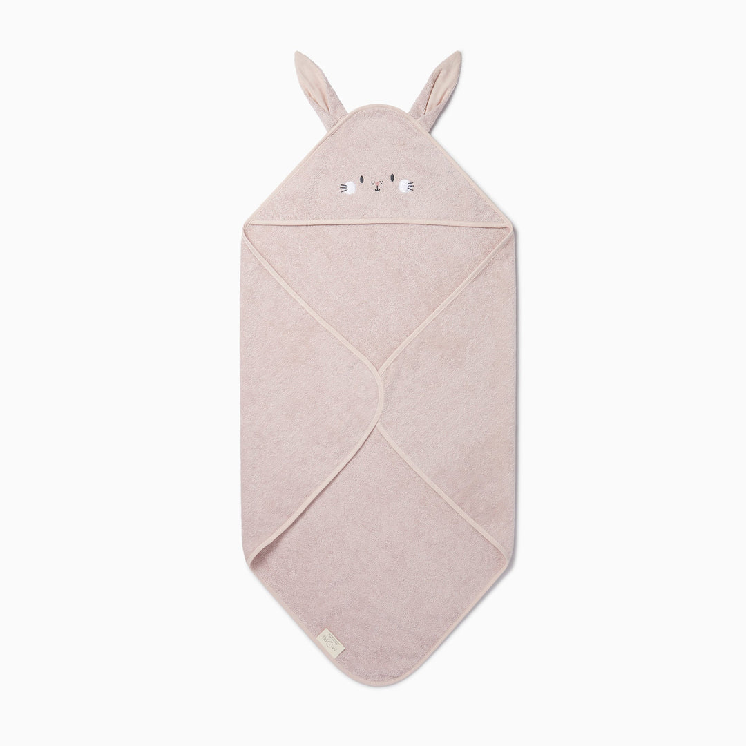Baby Mori- Hooded Baby Bath Towel- Bunny Blush