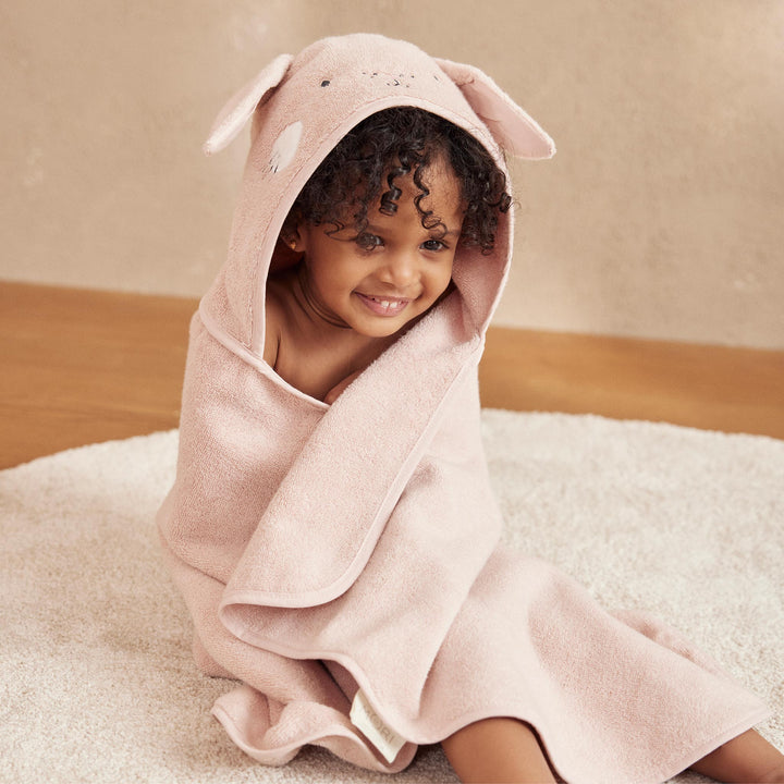 Baby Mori- Hooded Baby Bath Towel- Bunny Blush