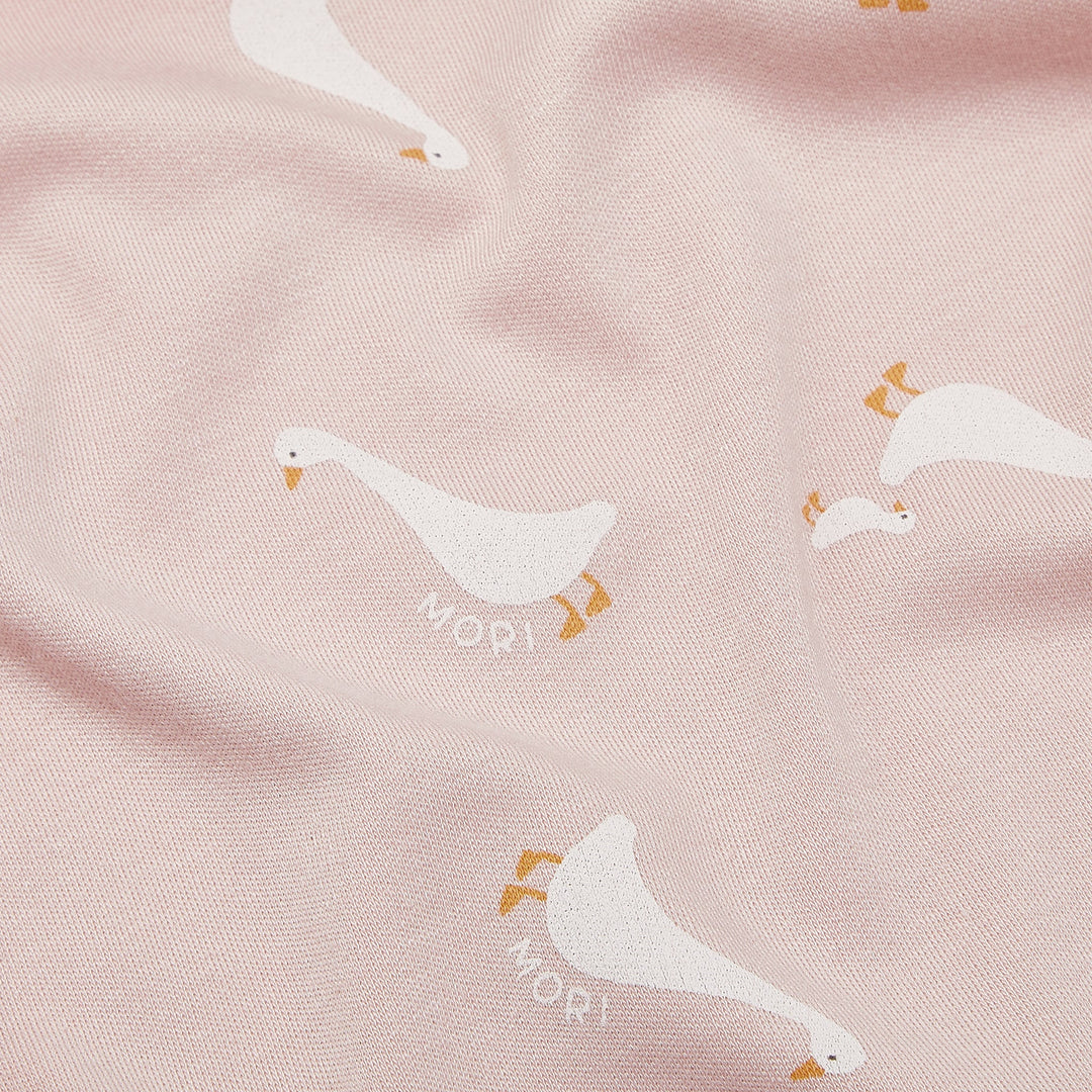 Baby Mori -Clever Zip Sleepsuit - Peach Duck